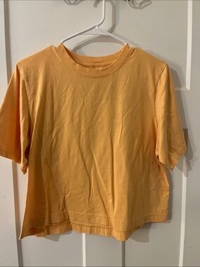 all in motion Mustard Short Sleeve Cropped Tee
